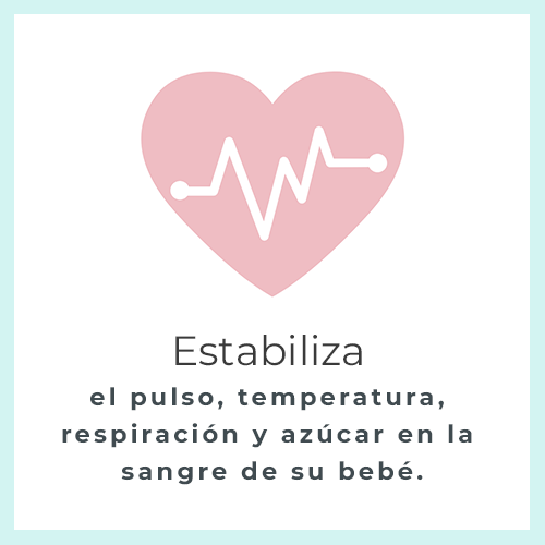 Estabiliza el pulso, temperatura, respiración y azúcar en la sangre de su bebé.