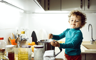 Child stirring a pot