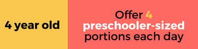 4 year old. Offer 4 preschooler-sized portions each day.