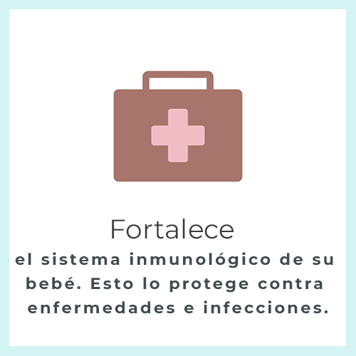 Fortalece el sistema inmunológico de su bebé. Esto lo protege contra enfermedades e infecciones.