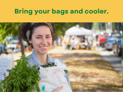 Bring bags and a cooler.